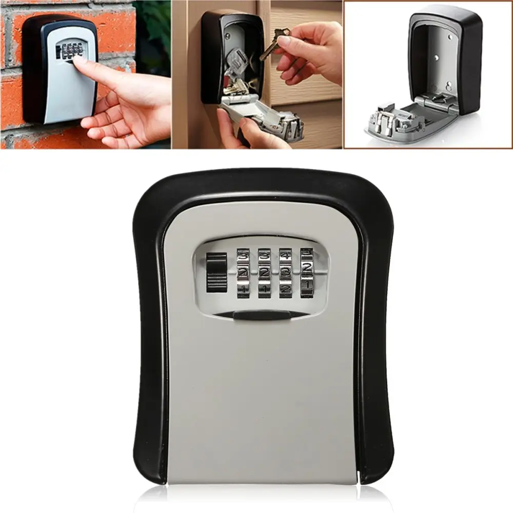 Key Storage Box 4 Digit Combination Password Key Box Wall Mount Safety Lock Organizer Case Home