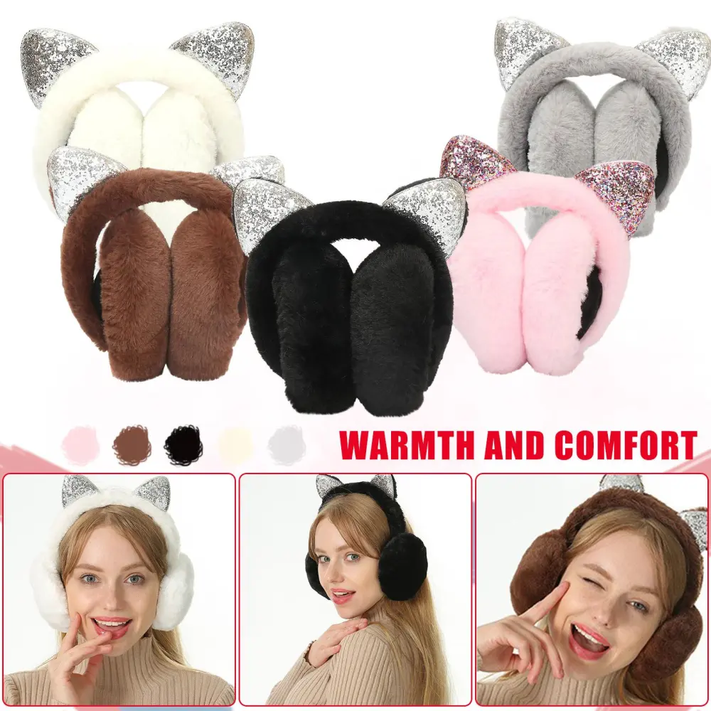 (Projector)Simpli-city Women's Warm Hairy Cute Winter Ear Warmers Fleece Bow