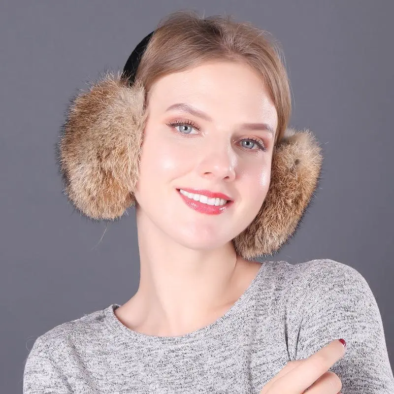 Winter Warm Earmuffs Earmuffs Female Fur Ear Covering Rabbit Fur Cold Ear Protection