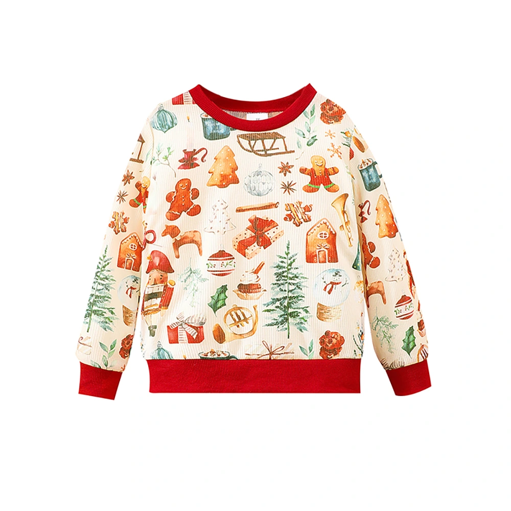 Kid Christmas Sweatshirts Long Sleeve Cartoon Print Loose Pullover