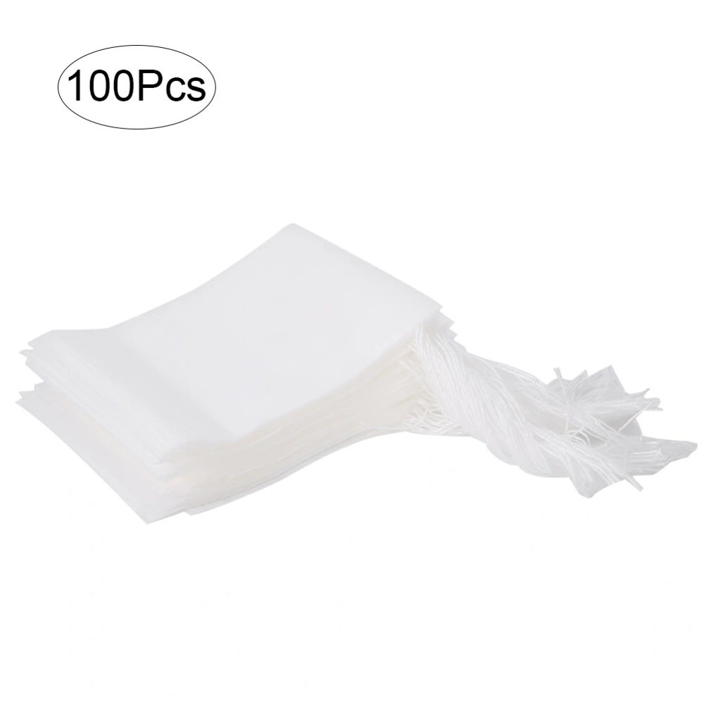 100Pcs Tea Bags Disposable Tea Filter Bag Herb Strainer Accessories with Drawstring