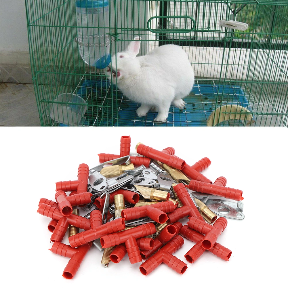 20 Sets Rabbit Drinker Waterer Water Nipple Livestock Drinking Water Tool Accessories