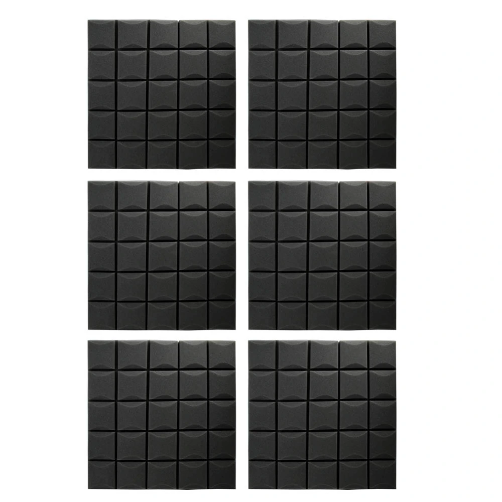 6pcs Mushroom Sound Absorbing Cotton Foam Acoustic Panels Studio Soundproofing Foam(Common Black )