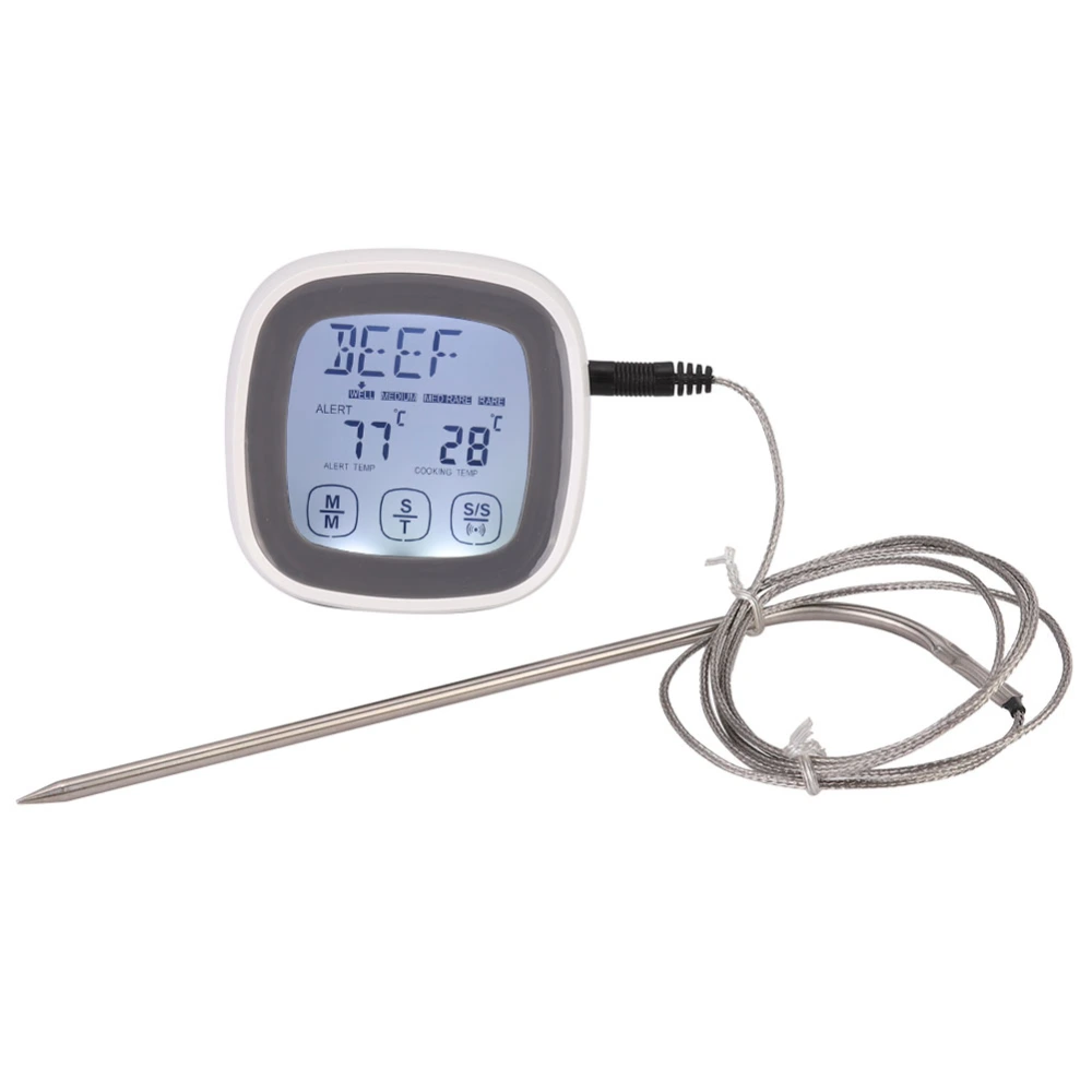 Touch Screen Kitchen Cooking Digital Food Meat Thermometer Timer Tool with Probe