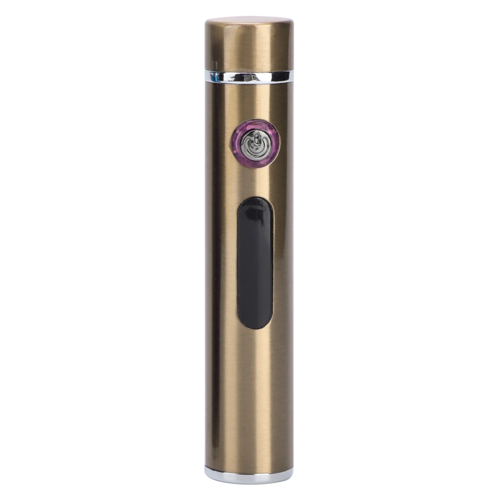 Mini Portable USB Electric Arc LED Lighter Windproof Cigarette Lighter With Power DisplayGold Brushed