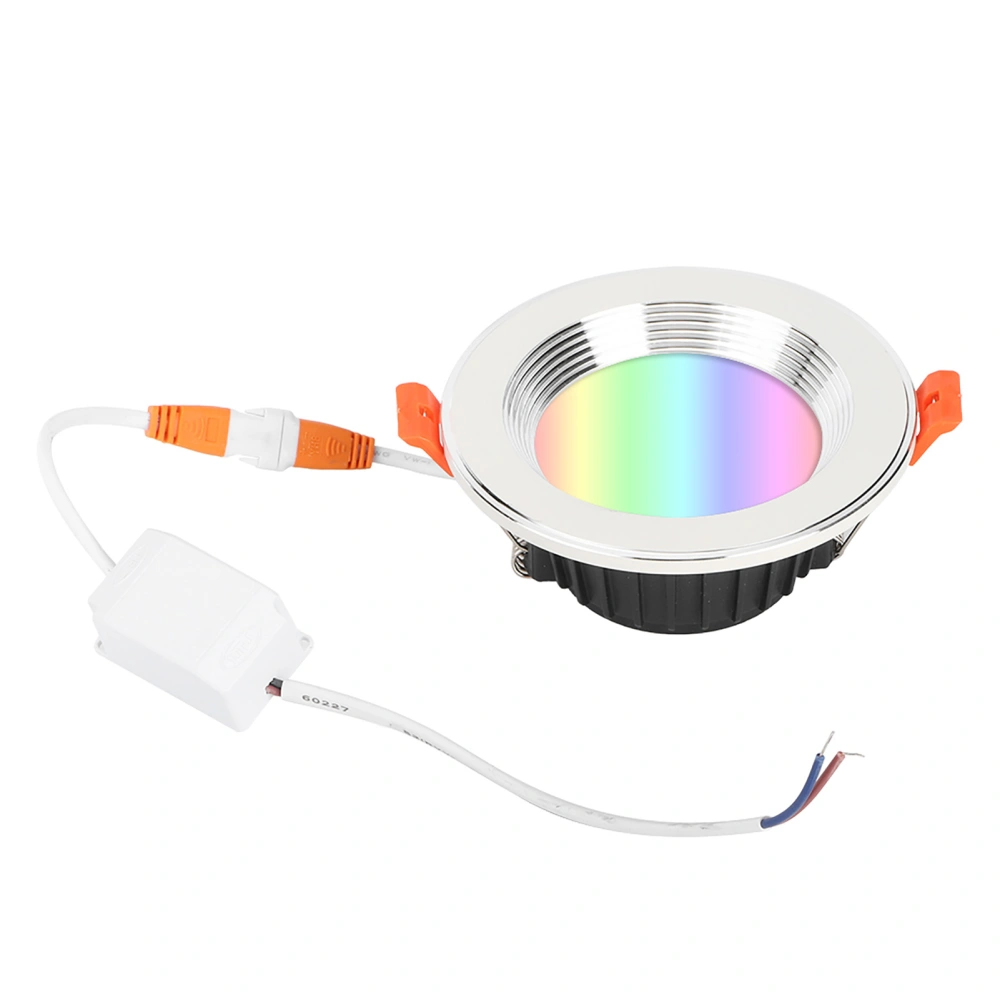 Silver Ring RGB CW Wifi Smart LED Light Phone APP Control Ceiling Mount Lamp 7W AC85‑265V