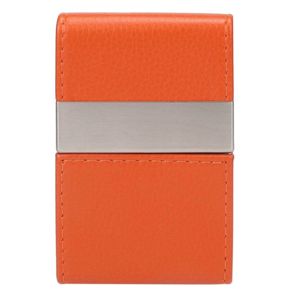 Double open Stainless Steel Business Card Holder Name Card Holder Case Credit Card Case(Orange)