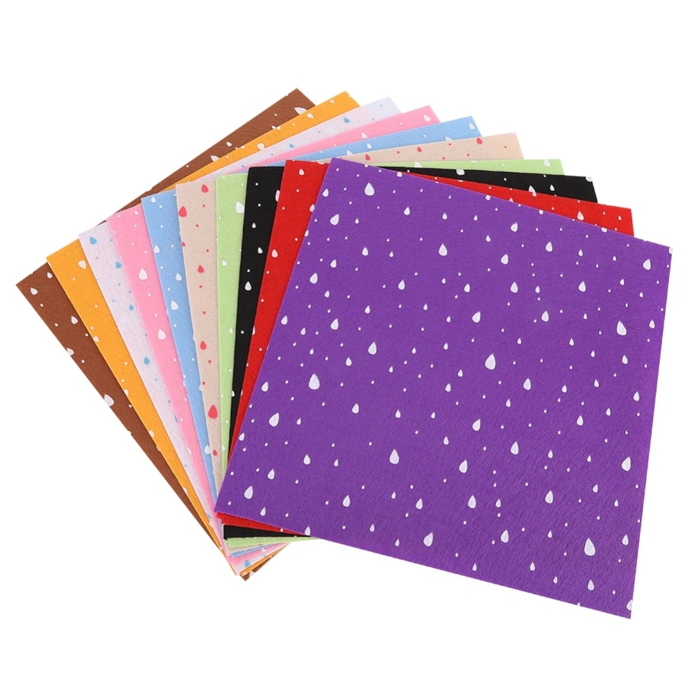 10Pcs Rain Drop Pattern Handcraft Non woven Fabric Craft Square Sheet DIY Material (15*15cm)