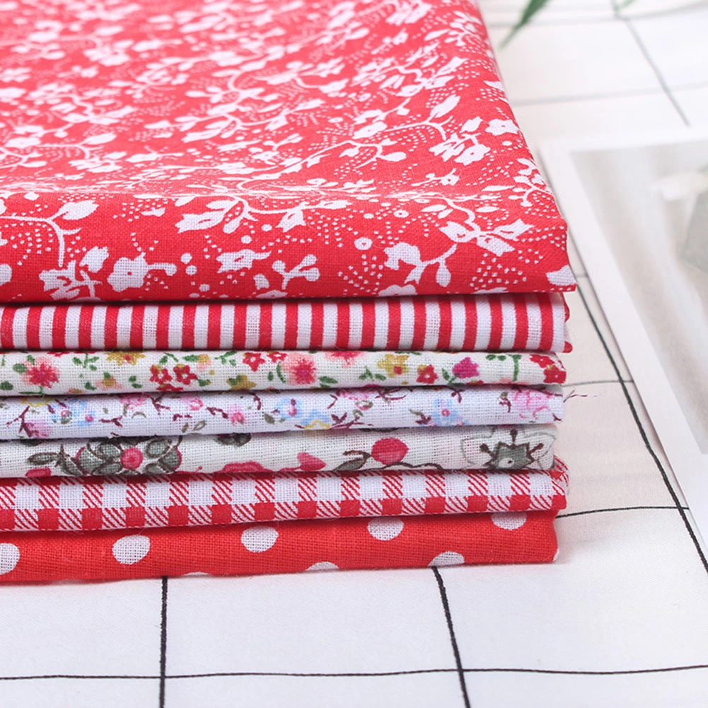 7pcs / set 100% Cotton Batiks Sewing Craft Cloth for DIY Wallet Cushion Cover (S)