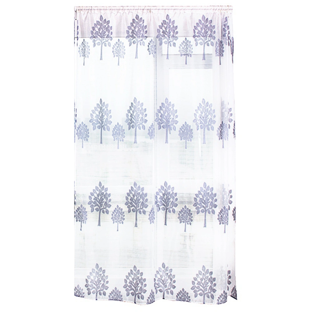 Tree- shape Anti-mosquito Super Soft Sheer Voile Drape Window Curtains Livling Room Gray