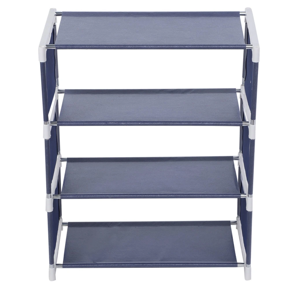 4 Layers Upright Standing Shoes Rack Organizer Holder Shelf Home Entryway (Dark Blue)