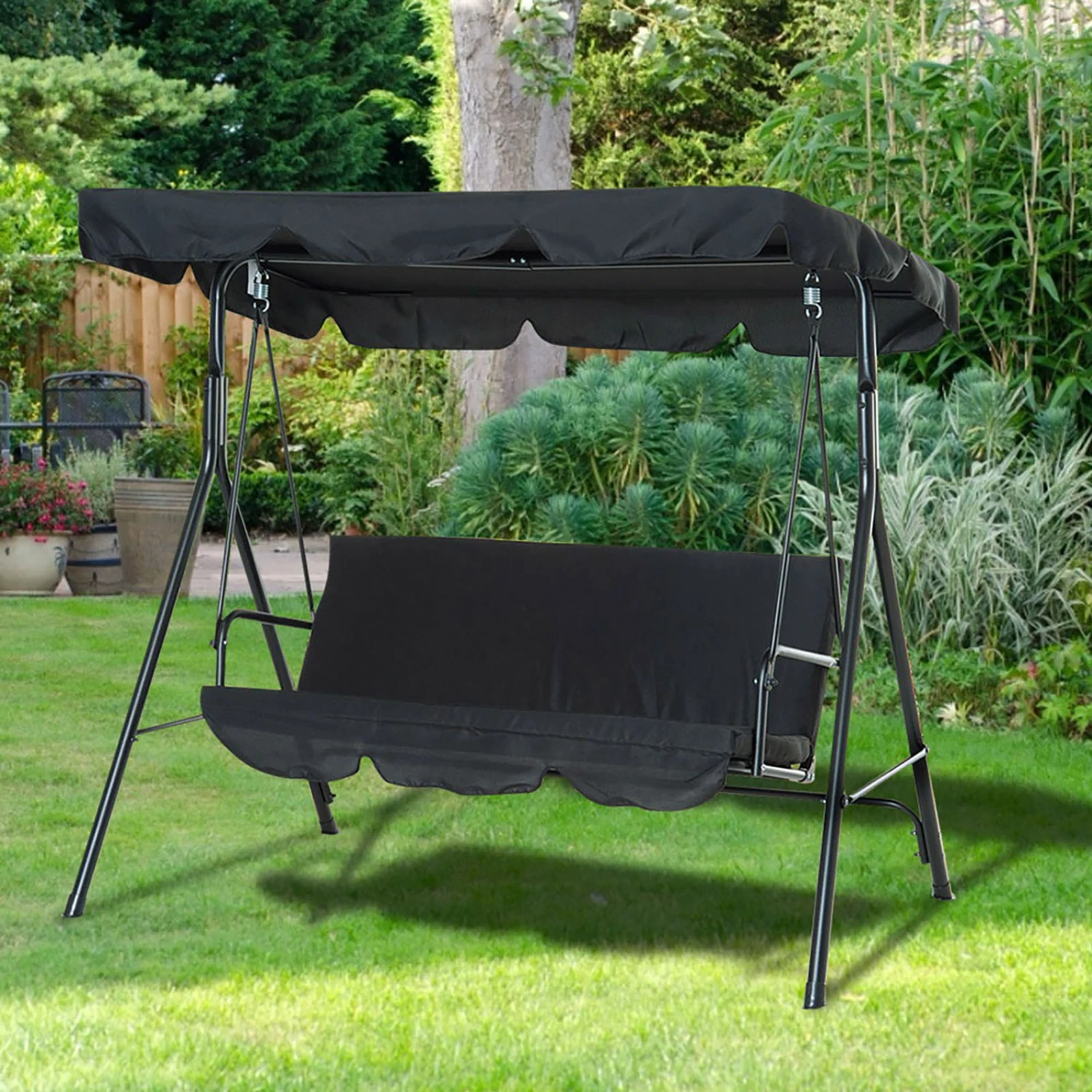 Waterproof Swing Seat Top Cover Outdoor Rainproof Durable Anti Dust Protector Black