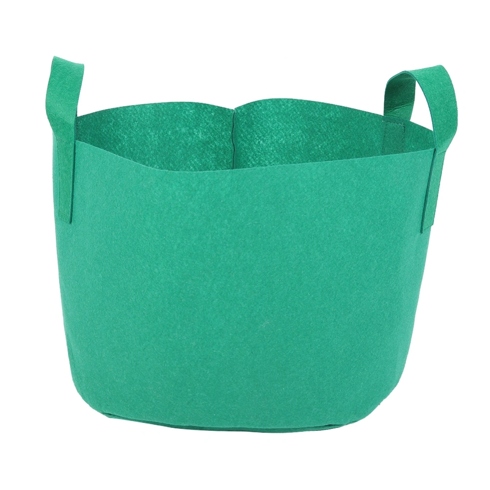 10 Gallon Breathable Felt Vegetable Grow Bag Pots Plant Pouch Round Pot Container (Green)