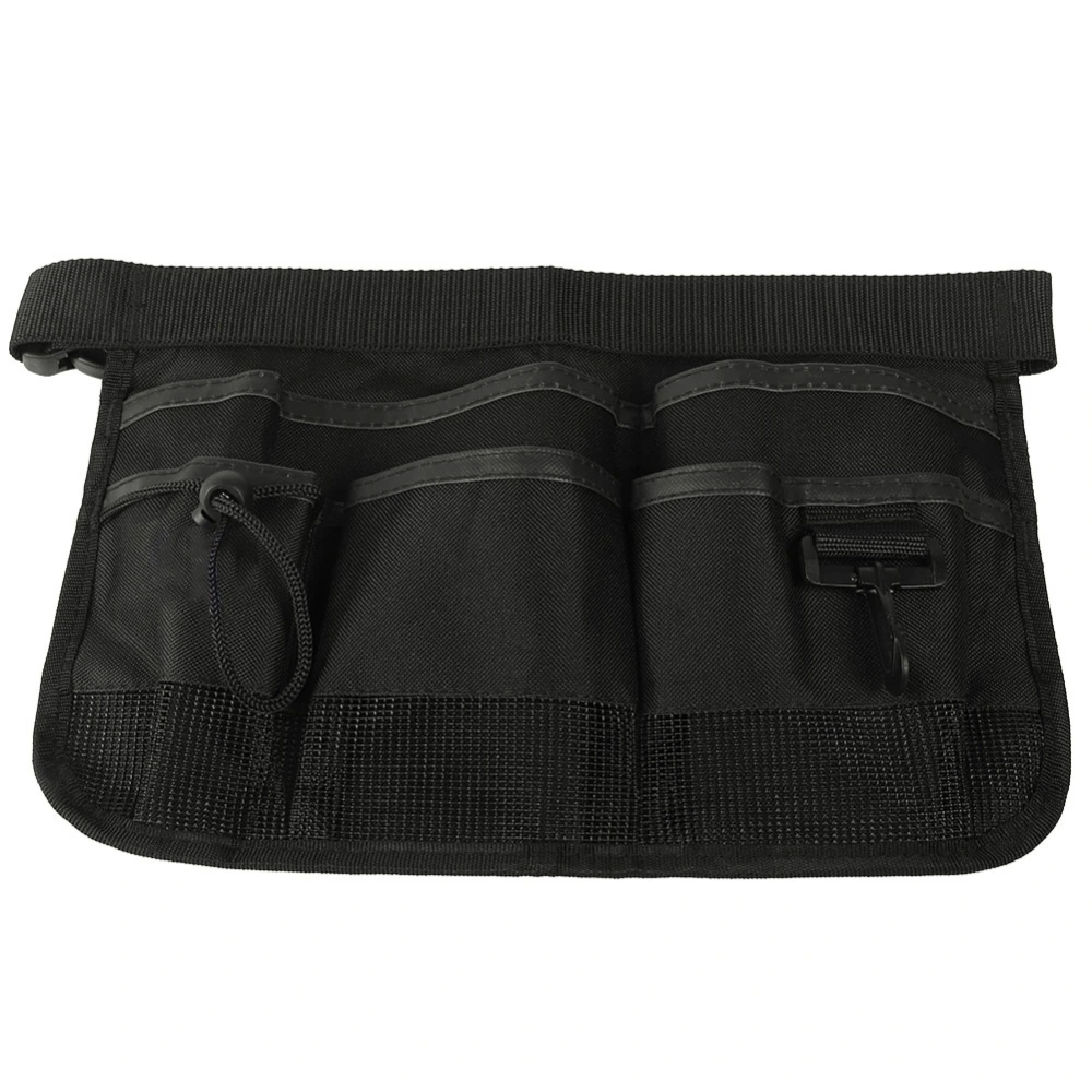 Multi-Function Oxford Fabric Gardening Tool Pouch Bag Electrician Waist Bag Apron(Black)