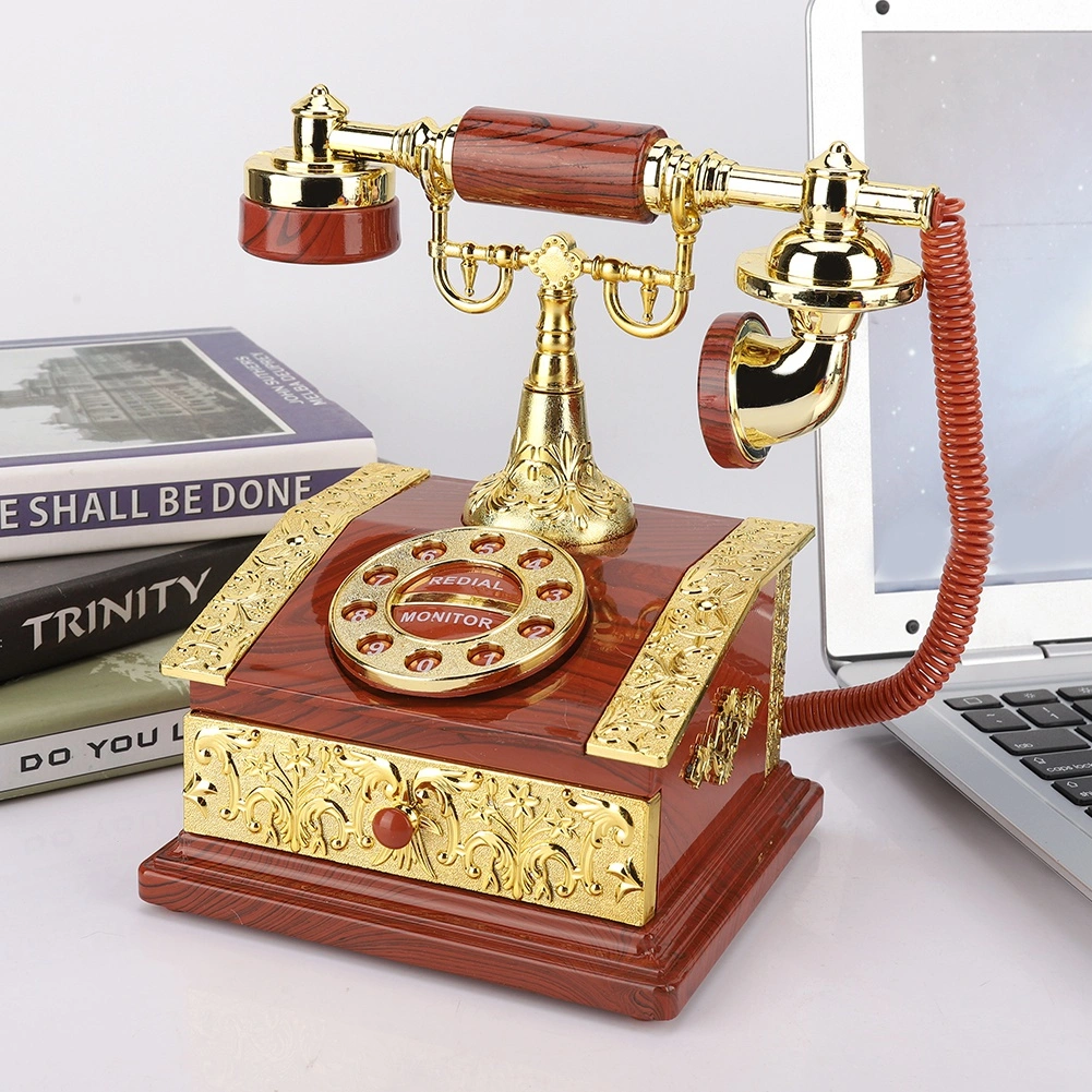 Retro Dialing Telephone Music Box Jewelry Box Storage Case Desktop Ornament