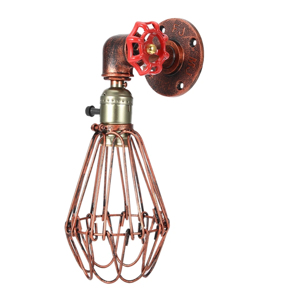 E27/E26 Metal Cage Retro Indoor Wall Sconce Light Lamp Hollow Design AC90-250V (red bronze)