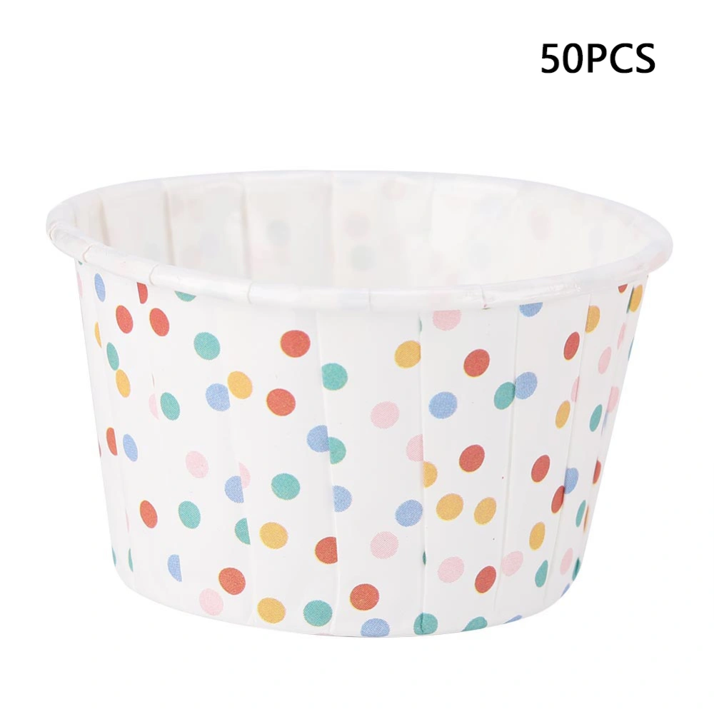 50PCS Mini Cupcake Liners Paper Round Cake Baking Cups Muffin Cases Home Party Wedding (Dot)