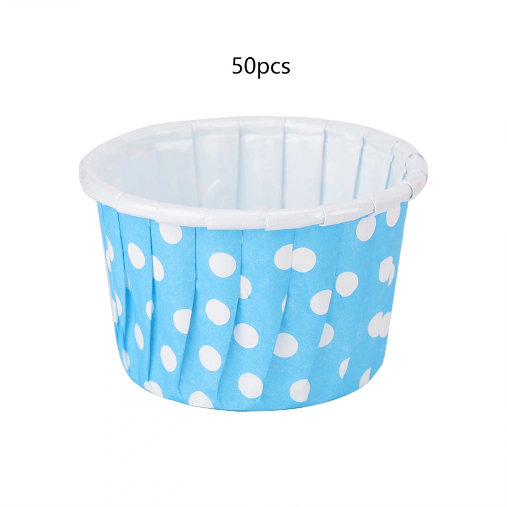 50PCS Mini Cupcake Liners Paper Round Cake Baking Cups Muffin Cases Home Party Wedding Blue