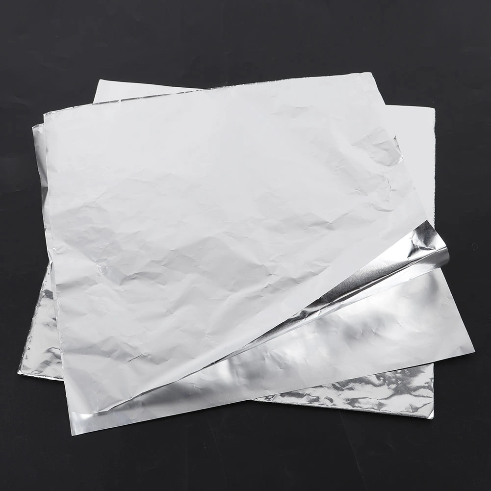 100Pcs Thickened High Temperature Resistant Aluminum Foil Wrap Paper for BBQ Barbecue Baking