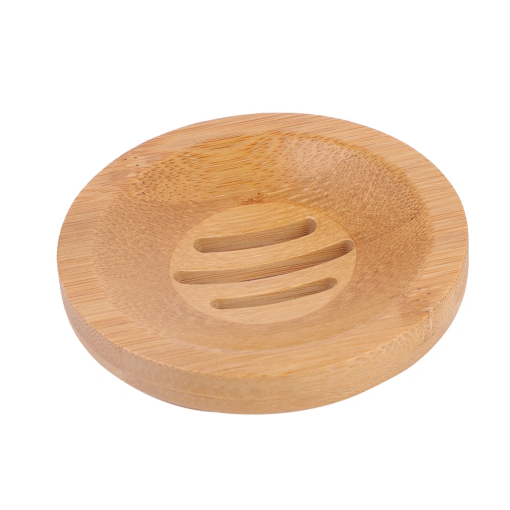 Wooden Soap Box, Bamboo Soap Dish, Soap Tray, Mold Proof Drain Health Bamboo Box(Round)