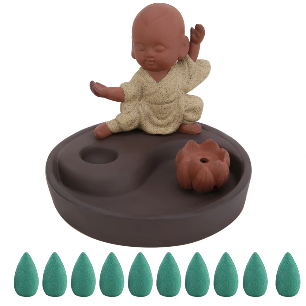 Ceramic Incense Burner Smoke Backflow Censer Cone Holder for Home Decoration Gift