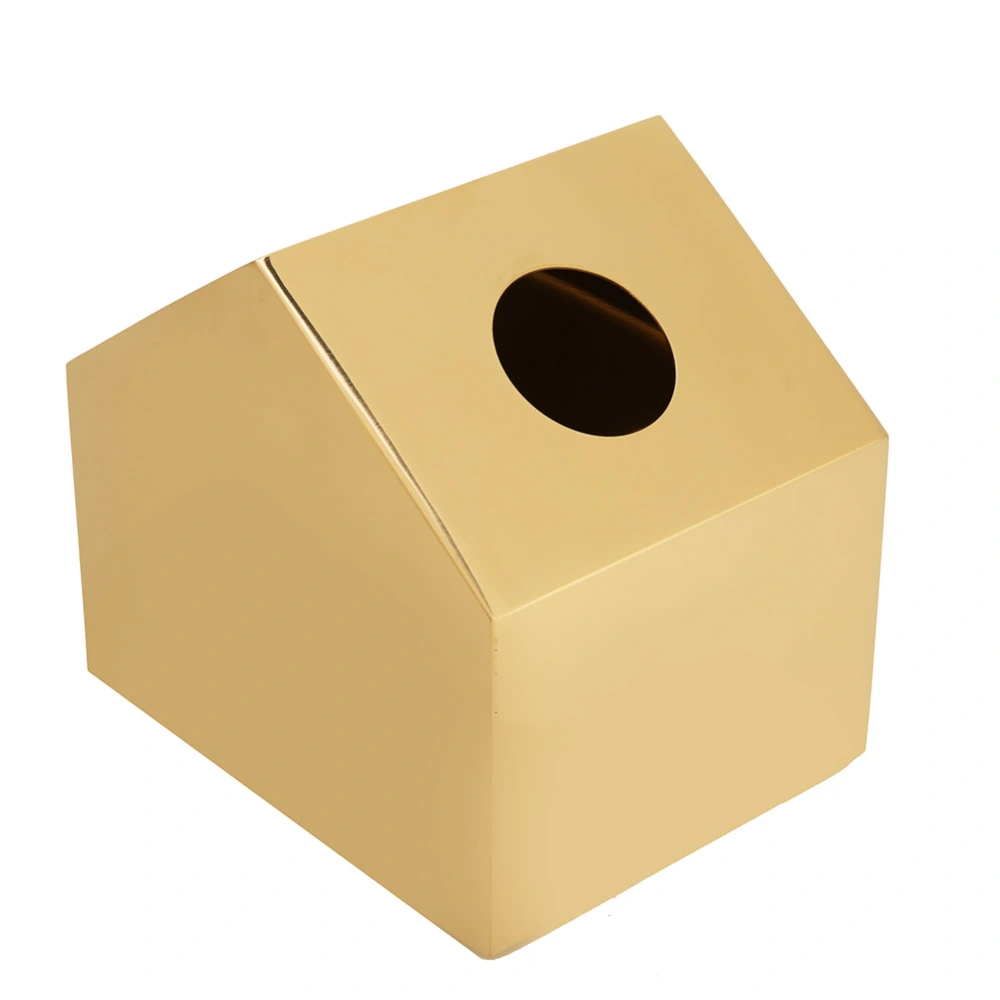 Stylish Simple Small HousE shaped Golden Tissue Box Tissue Box