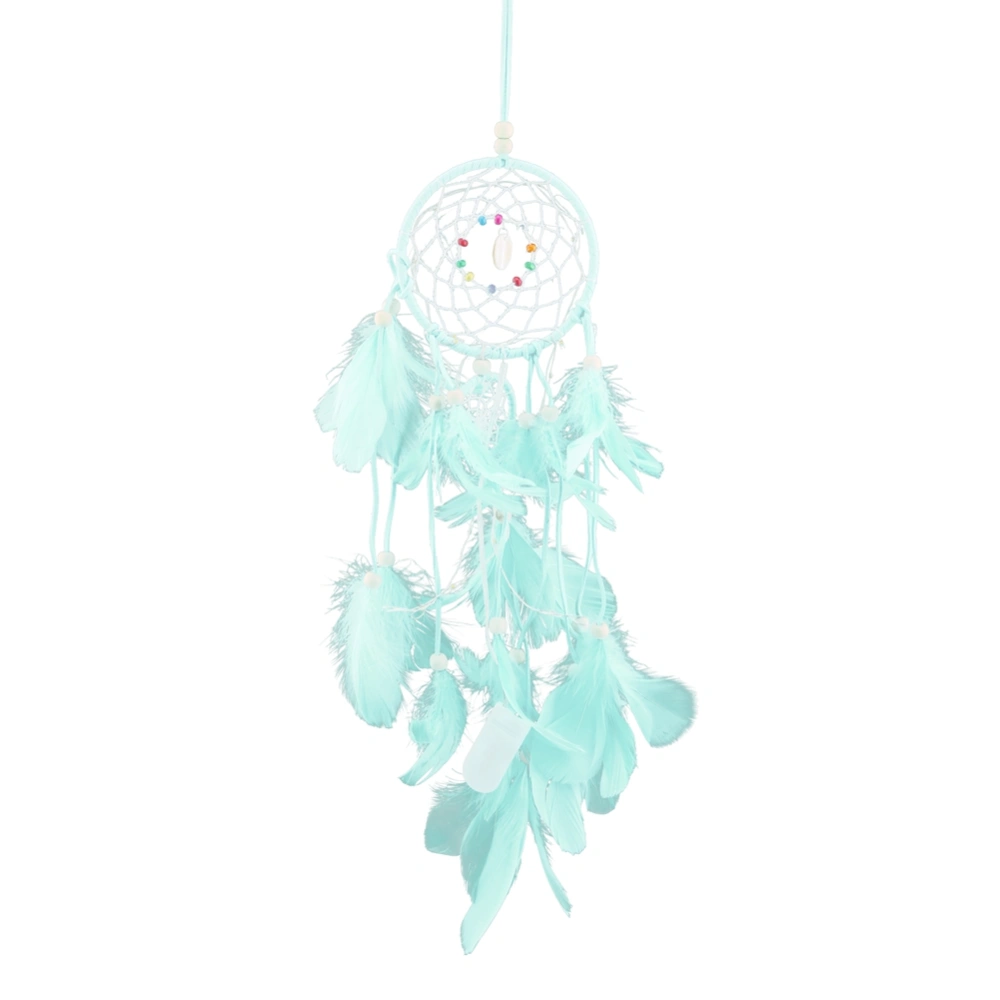 Modern Dream Catcher Feather Jewelry Pendant Wedding Decoration Night Light(Green)