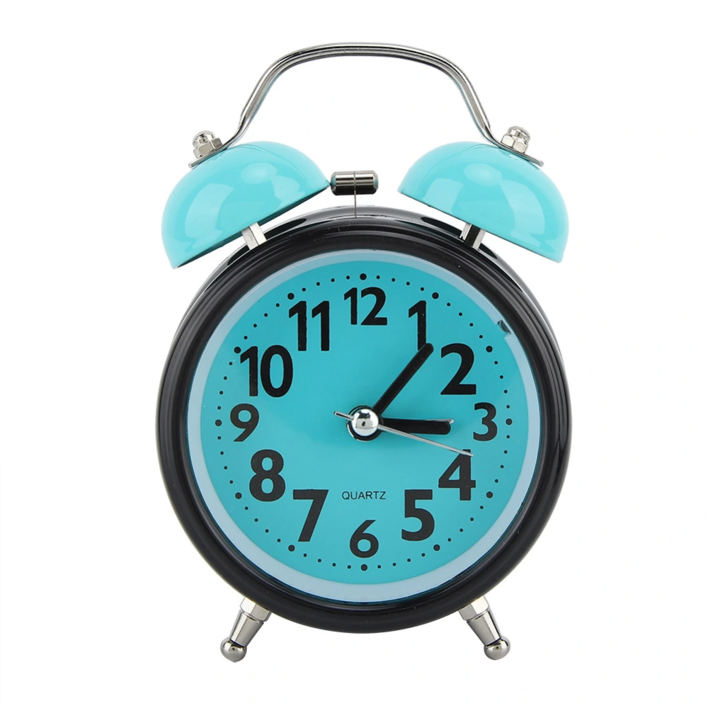 Light Blue Night Luminous Alarm Clock Double Bell Alarm Clock Bedside Clock