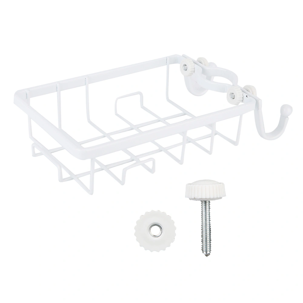 Kitchen Hanging Rack Drain Rack Free Punching Sink Storage Rack Faucet Rack (White)