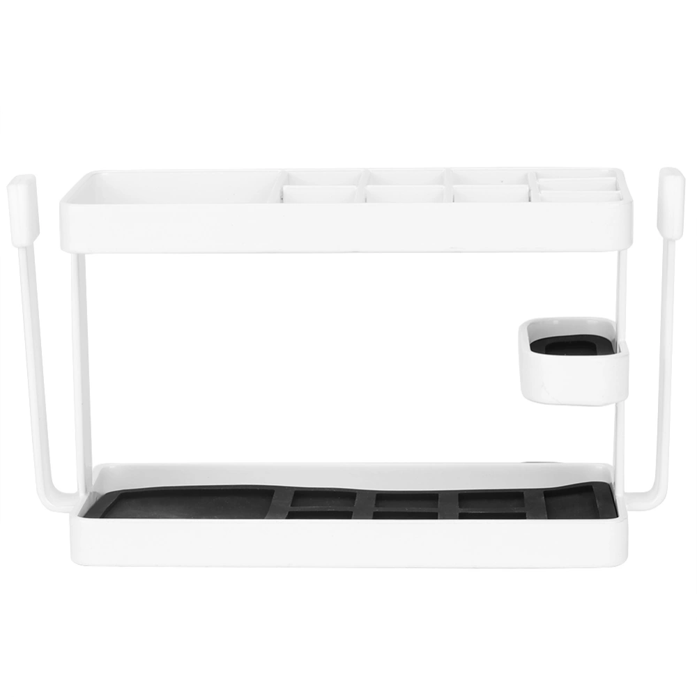 Wall Mounted Toothbrush Holder Toothpaste Caddy Multifunctional Toothbrush Rack (White)