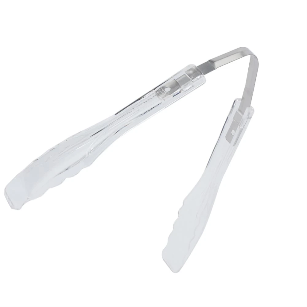 Premium Buffet Clamp Food Tongs for Vegetable Bread Barbecue Tongs(White Transparent)