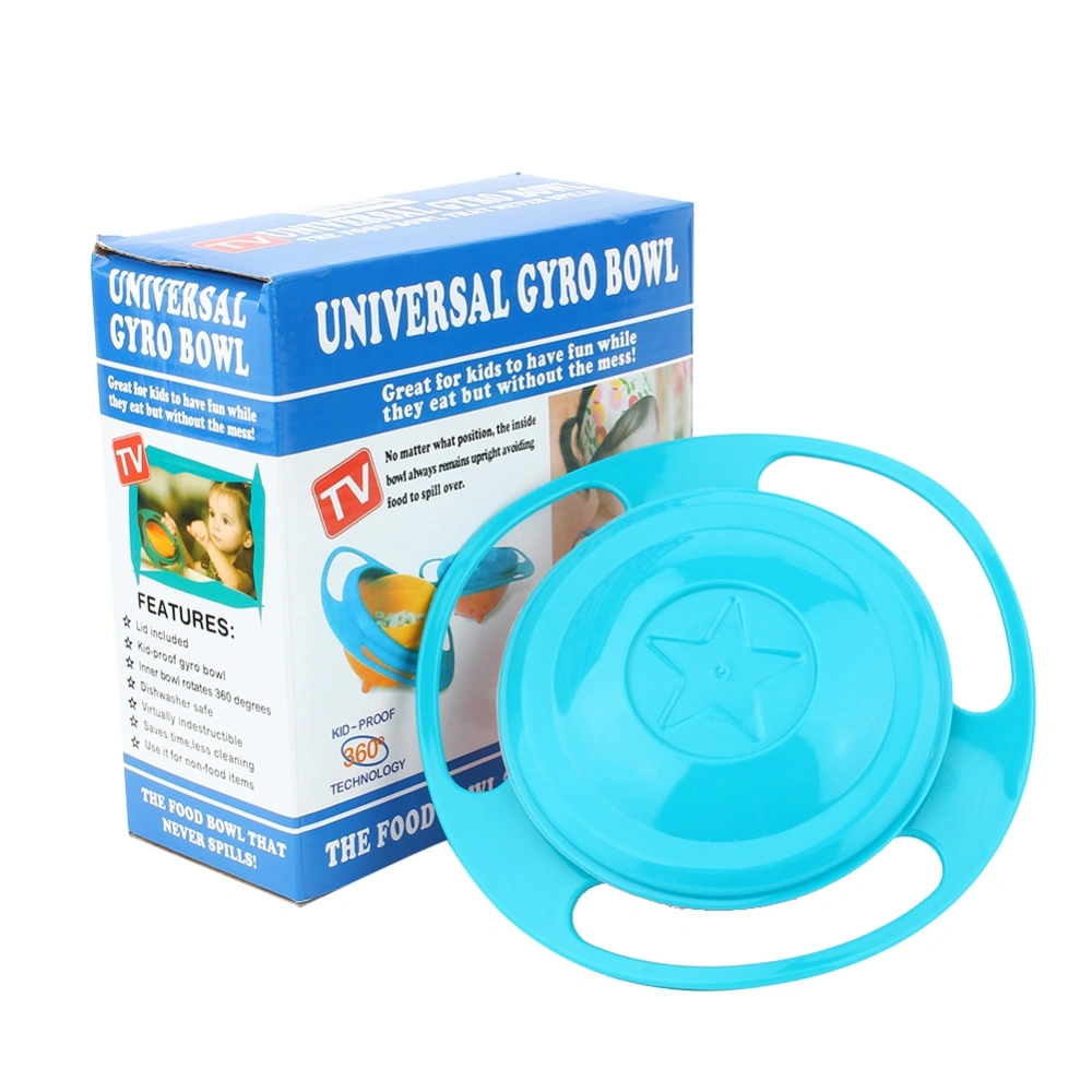 Detachable Rotating Children Kids Tableware Food Bowl (Blue)