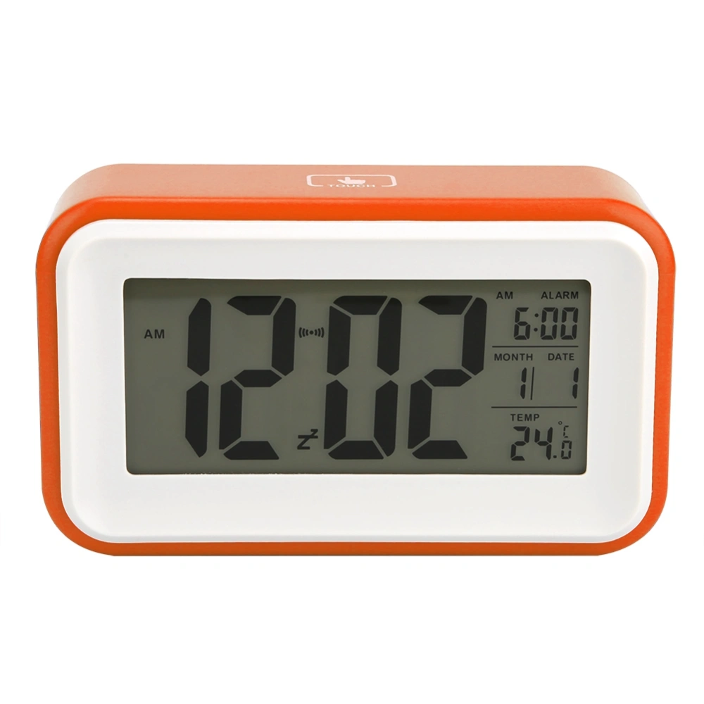 Multifunctional Exquisite Digital Electronic Alarm Clock with Temperature Display (Orange)