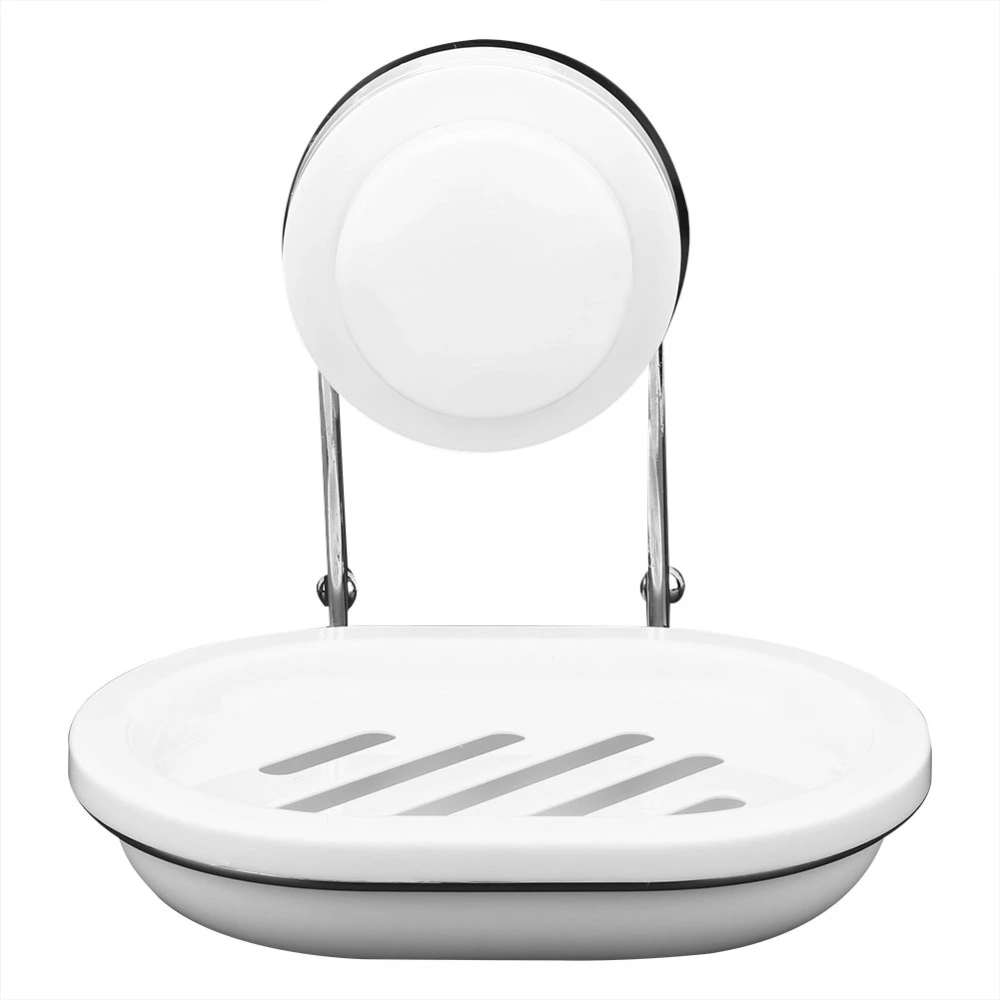 Double Layer Wall Soap Holder Box Dish with Suction Cup Bathroom Household Organizer