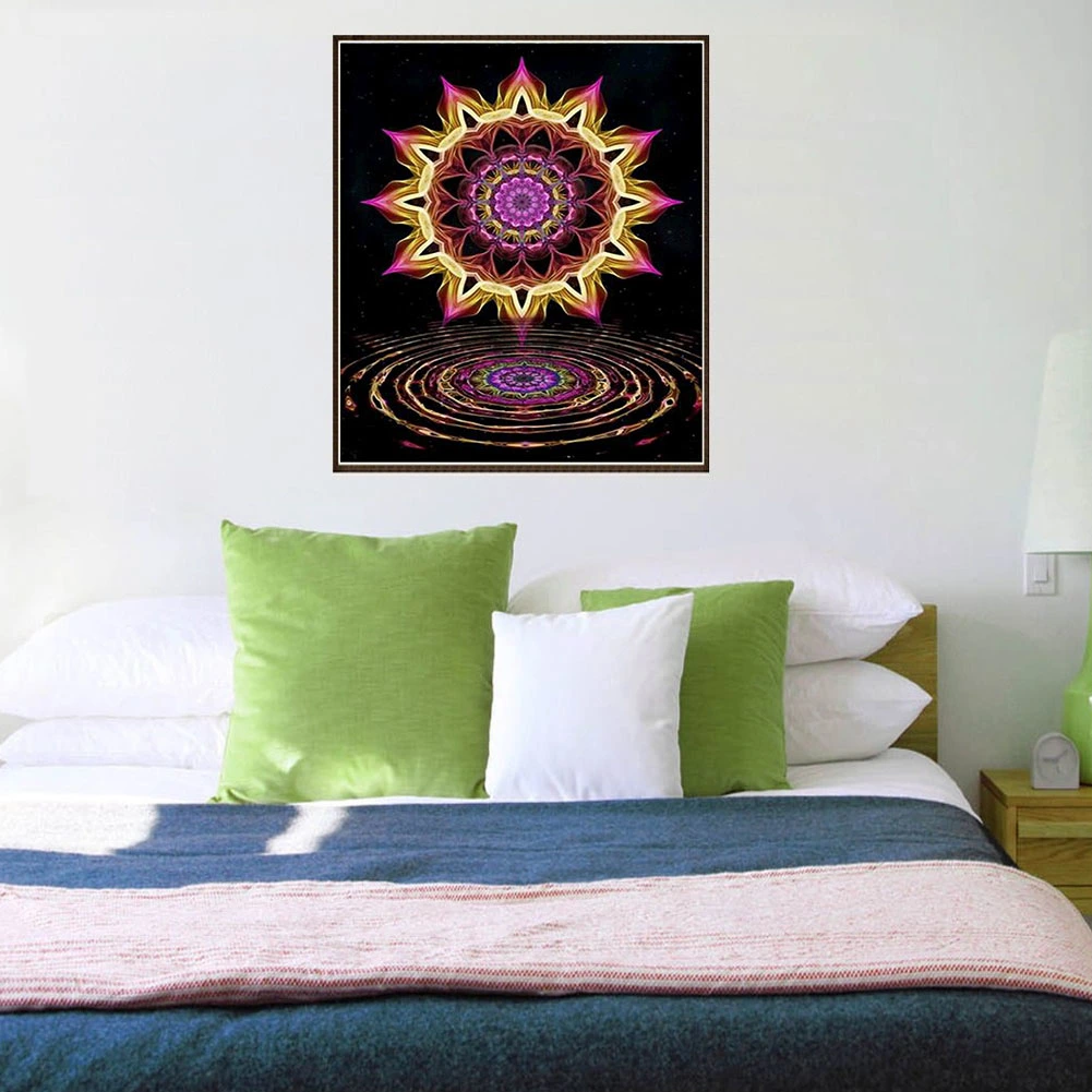 DIY Beautiful Fashionable Flower Pattern Crystal Diamond Painting Kit Home Wall Decor (25*30cm)