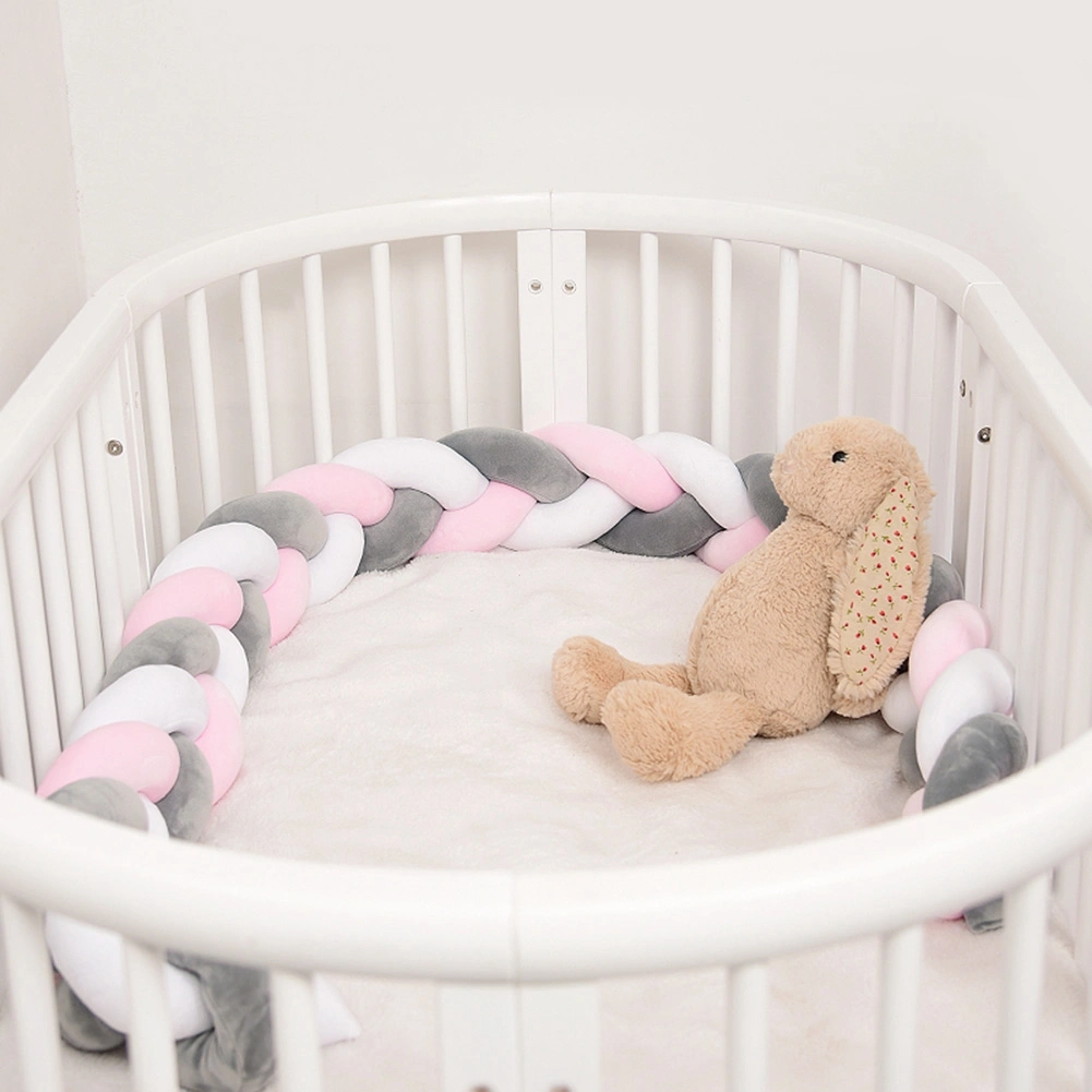 Baby Braided Crib Bumper Long Baby Nursery Cushion Knot Soft Snake Pillow (3.28ft)