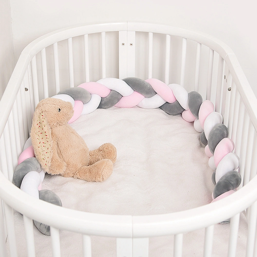 Baby Braided Crib Bumper Long Baby Nursery Cushion Knot Soft Snake Pillow (3.28ft)
