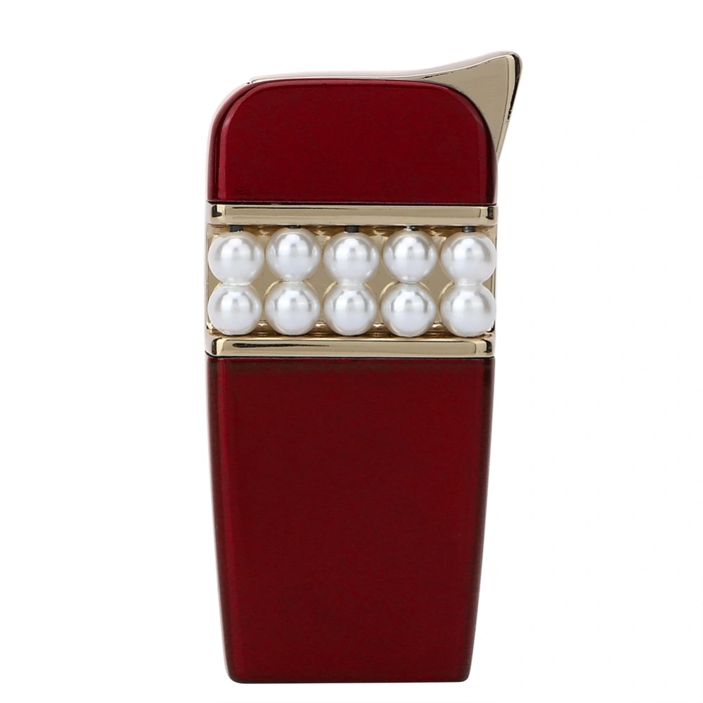 Fashion Simulation Pearl Design Cigarette Lighter Jet Butane Gas Smoking Lighter (Red)