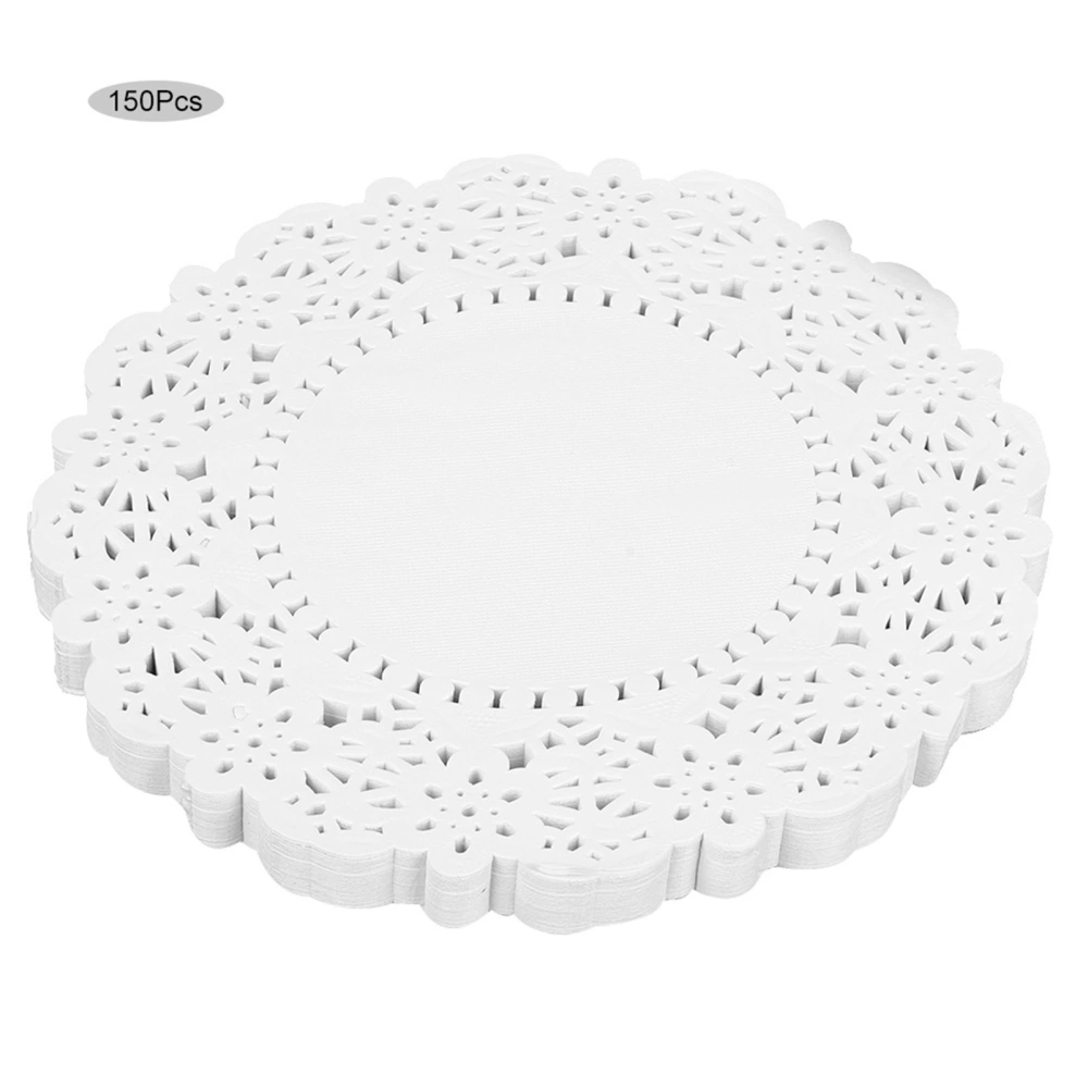 150 Pcs Disposable Oilabsorbing White Lace Paper Doilies Baking Tools Accessories