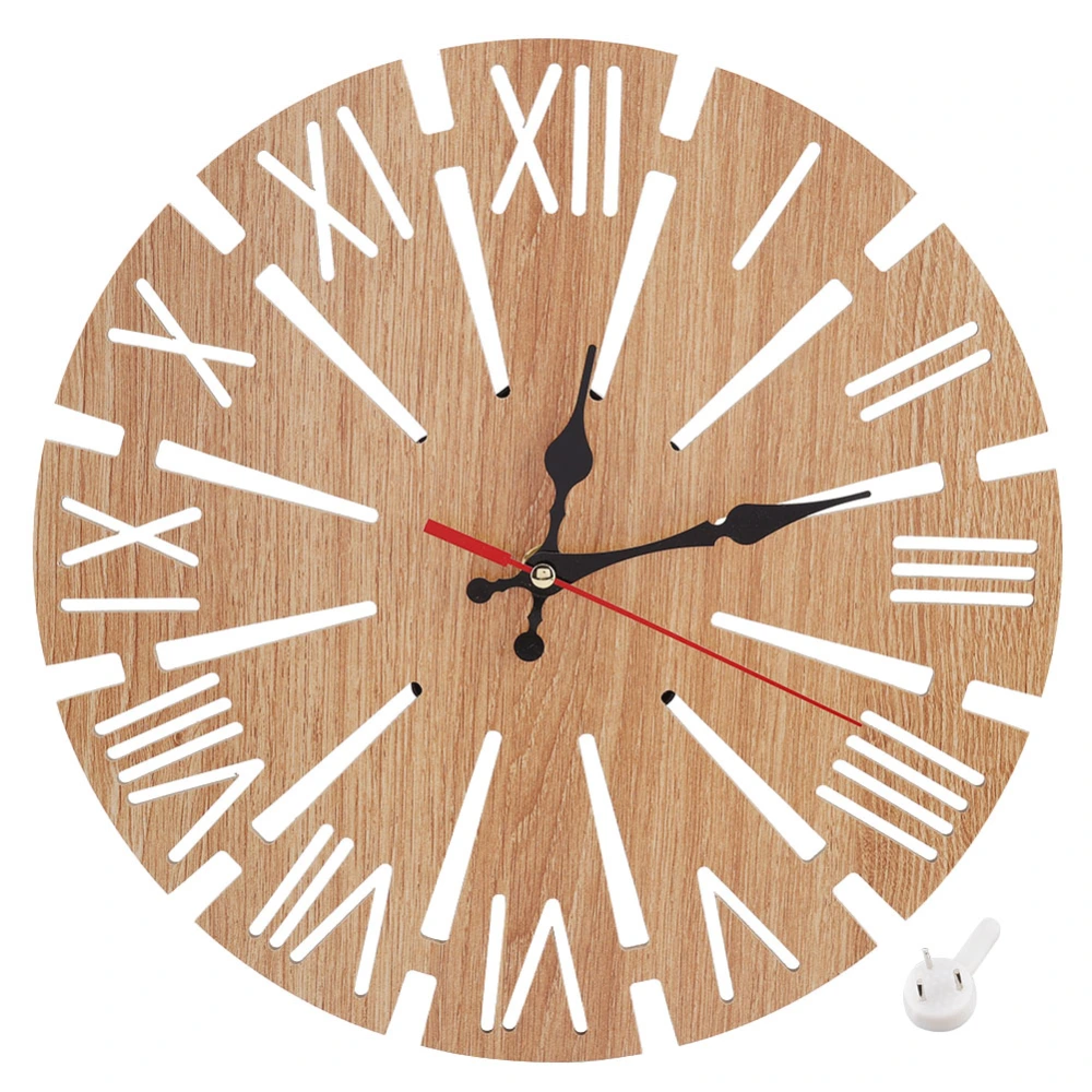 European Style Vintage Big Wall Clock Circular Windmill Decorative Clock for Home Office(Beige)