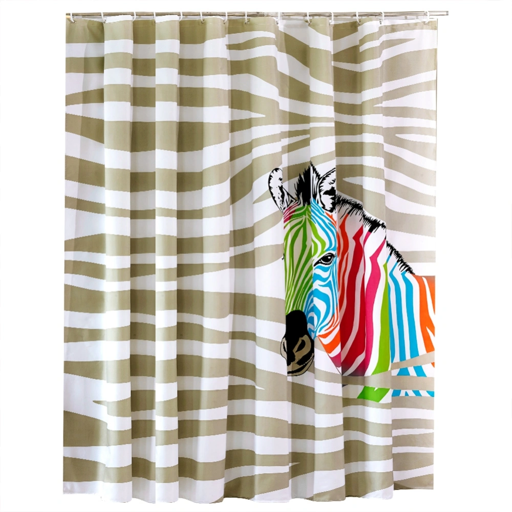 Polyester Animal Painting Shower Bath Curtain Waterproof Bathroom Curtain (S)