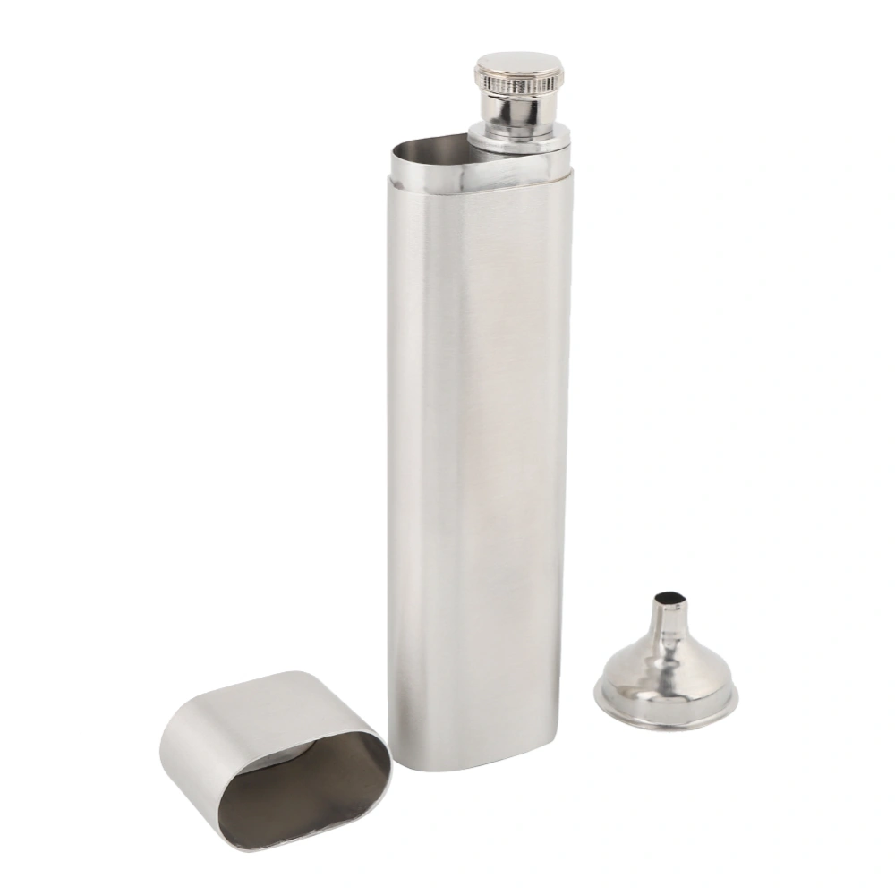 Two Tubes Stainless Steel Hip Flask and Cigar Holder Humidor Tube Travel Carry Case