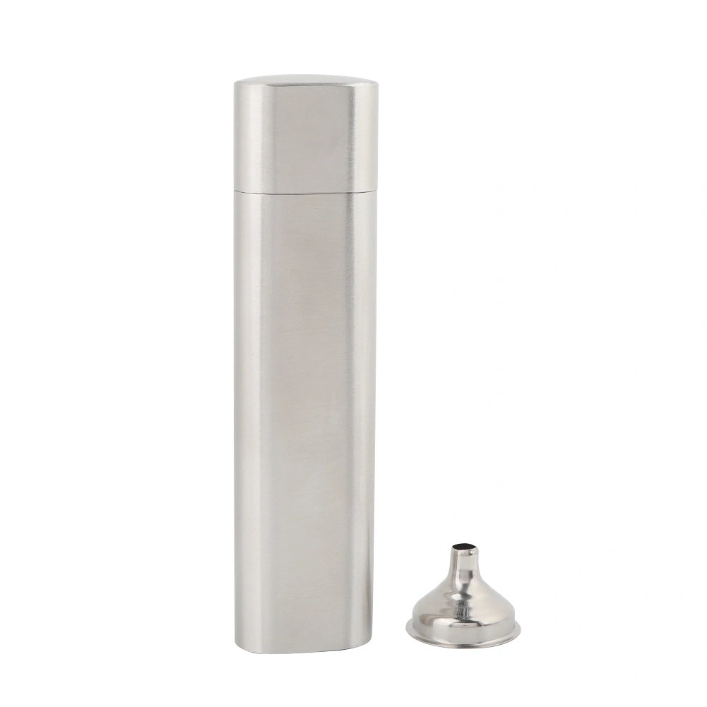 Two Tubes Stainless Steel Hip Flask and Cigar Holder Humidor Tube Travel Carry Case