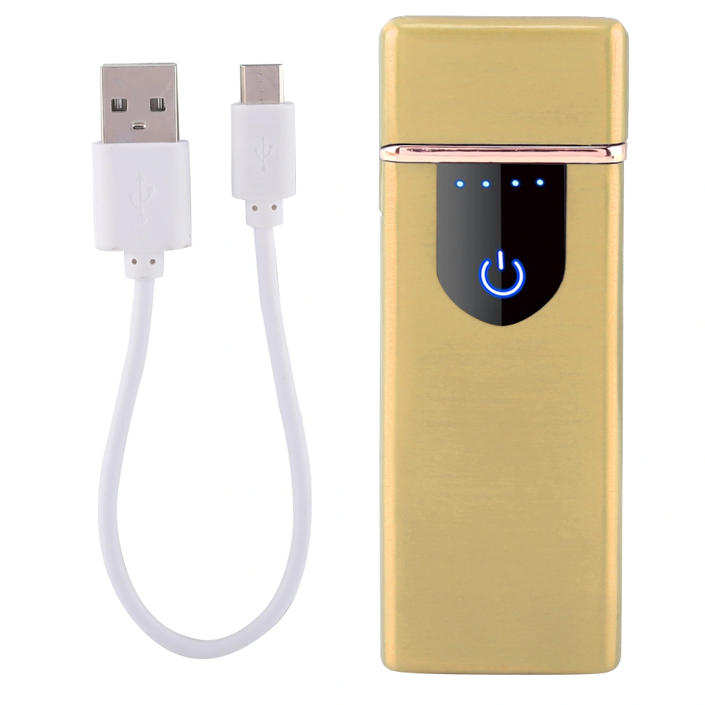 Electric USB Rechargeable Cigarette Lighter Touch Induction Lightweight Lighter(Gold Satin)