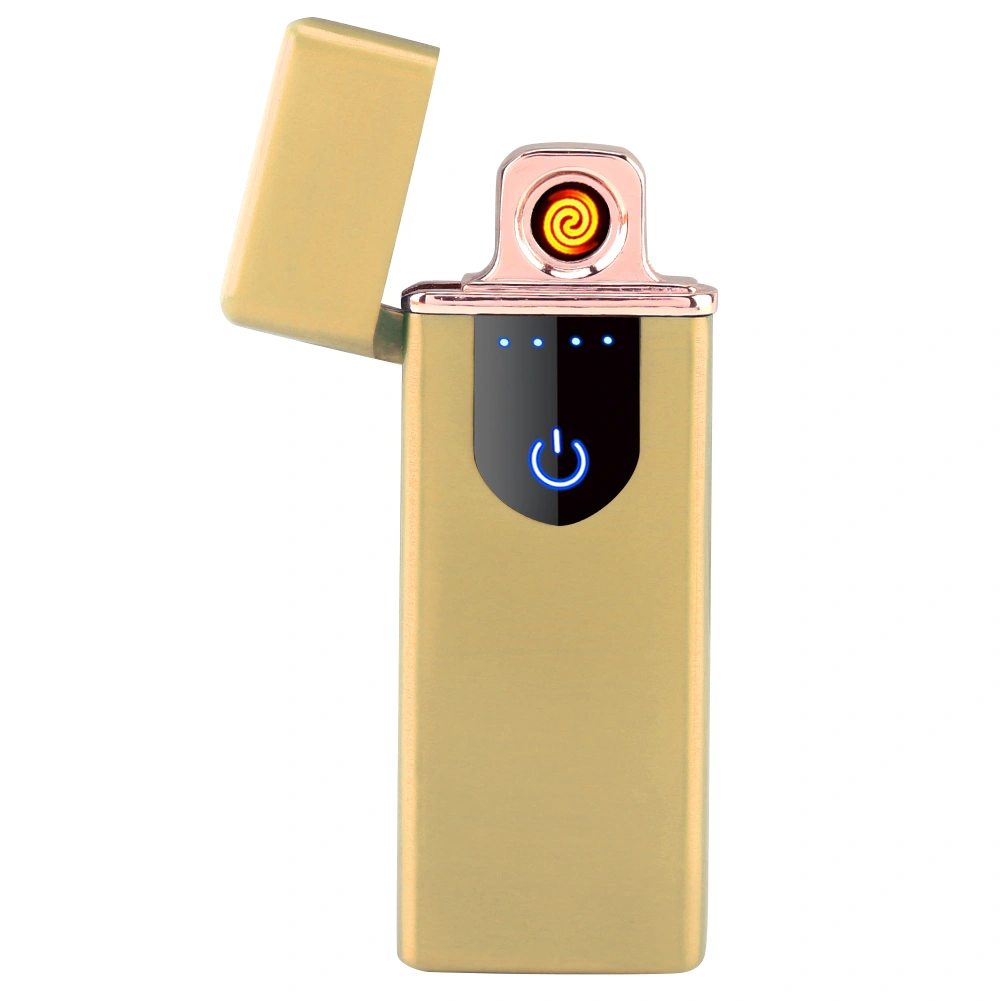 Electric USB Rechargeable Cigarette Lighter Touch Induction Lightweight Lighter(Gold Satin)