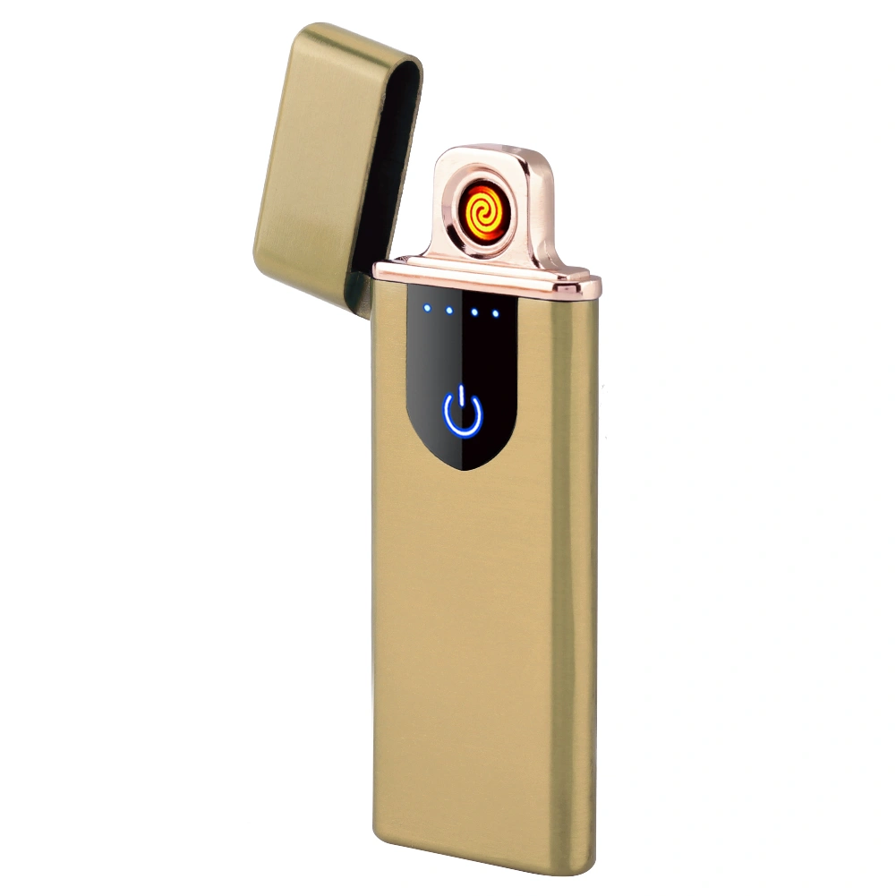 Electric USB Rechargeable Cigarette Lighter Touch Induction Lightweight Lighter(Gold Satin)