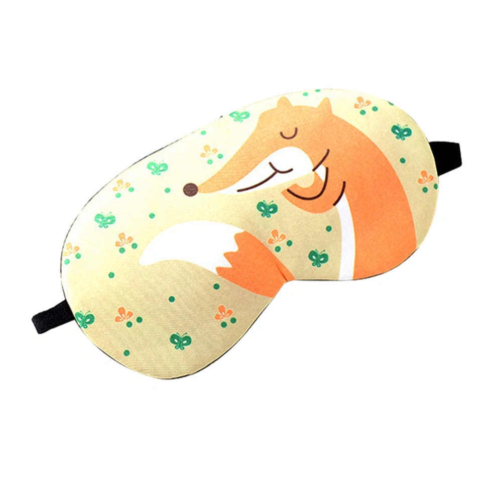 Cartoon Sleeping Eyeshade Blackout Eyes Mask Cold Blinder Eye Fatigue Elimination(Yellow Fox)