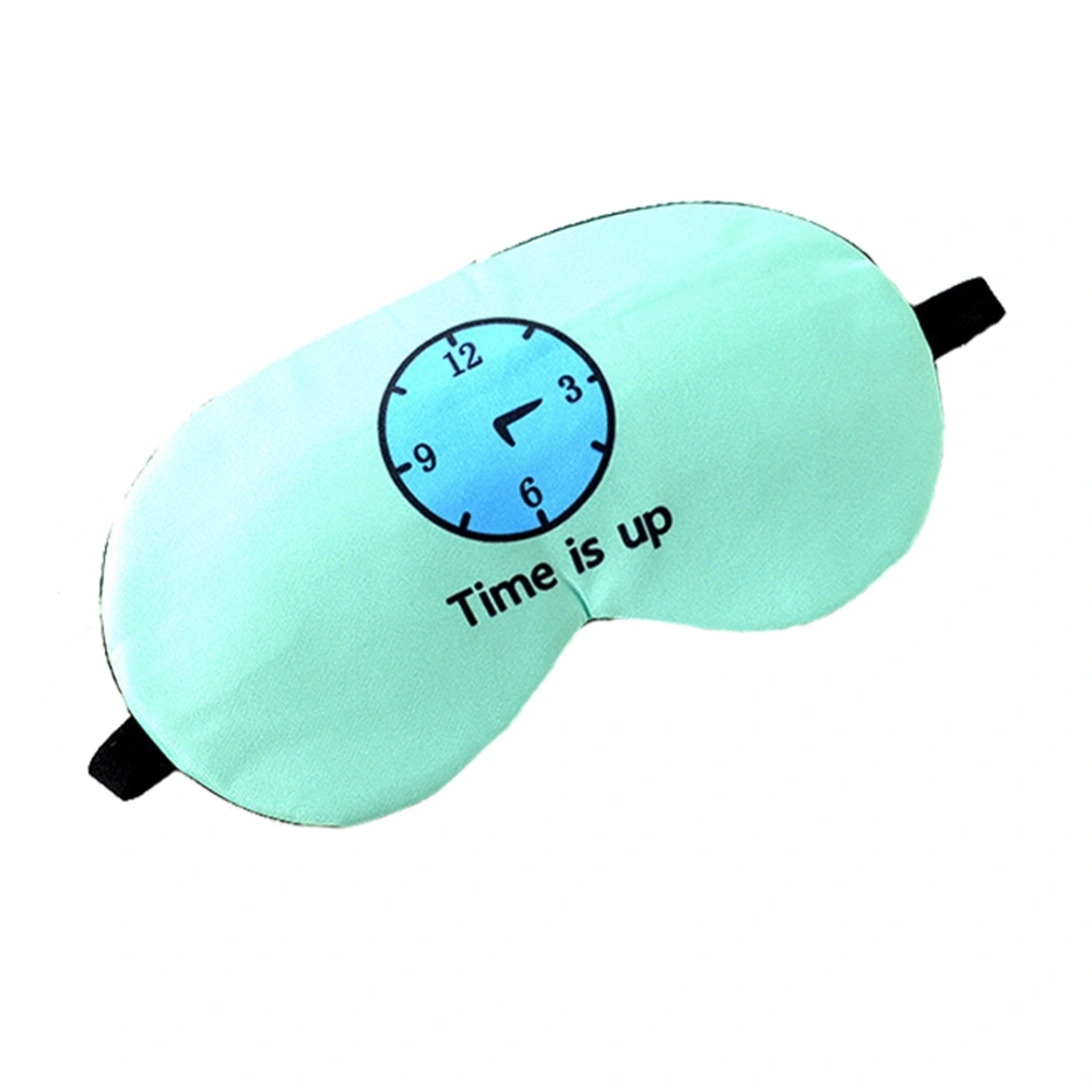 Cartoon Sleeping Eyeshade Blackout Eyes Mask Cold Blinder Eye Fatigue Elimination(Green Clock)