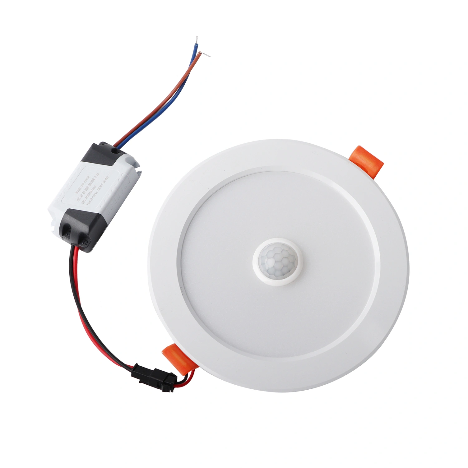 12W AC85‑265V LED Ceiling Light Downlight Human Body Sensor Recessed Lamp for Home Indoor (Warm White 3000K)