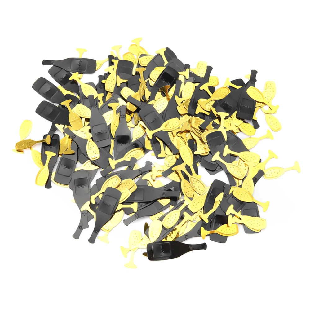 Graduation Confetti, Party Graduation Decorations Of Confetti(Black Gold Wine Glass)